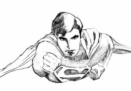Boceto en lápiz hecho rapidito para llegar al ‪#‎SupermanDay‬